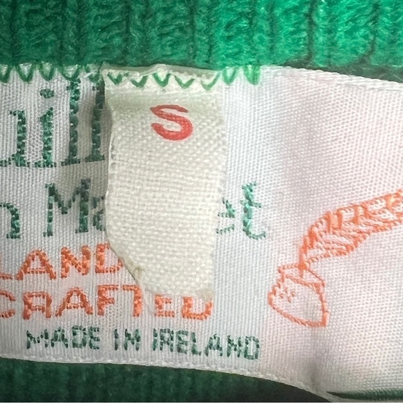 Quill's Woolen Market Sweater Vintage Shamrock Ireland Hand Crafted Size Small - Picture 4 of 11